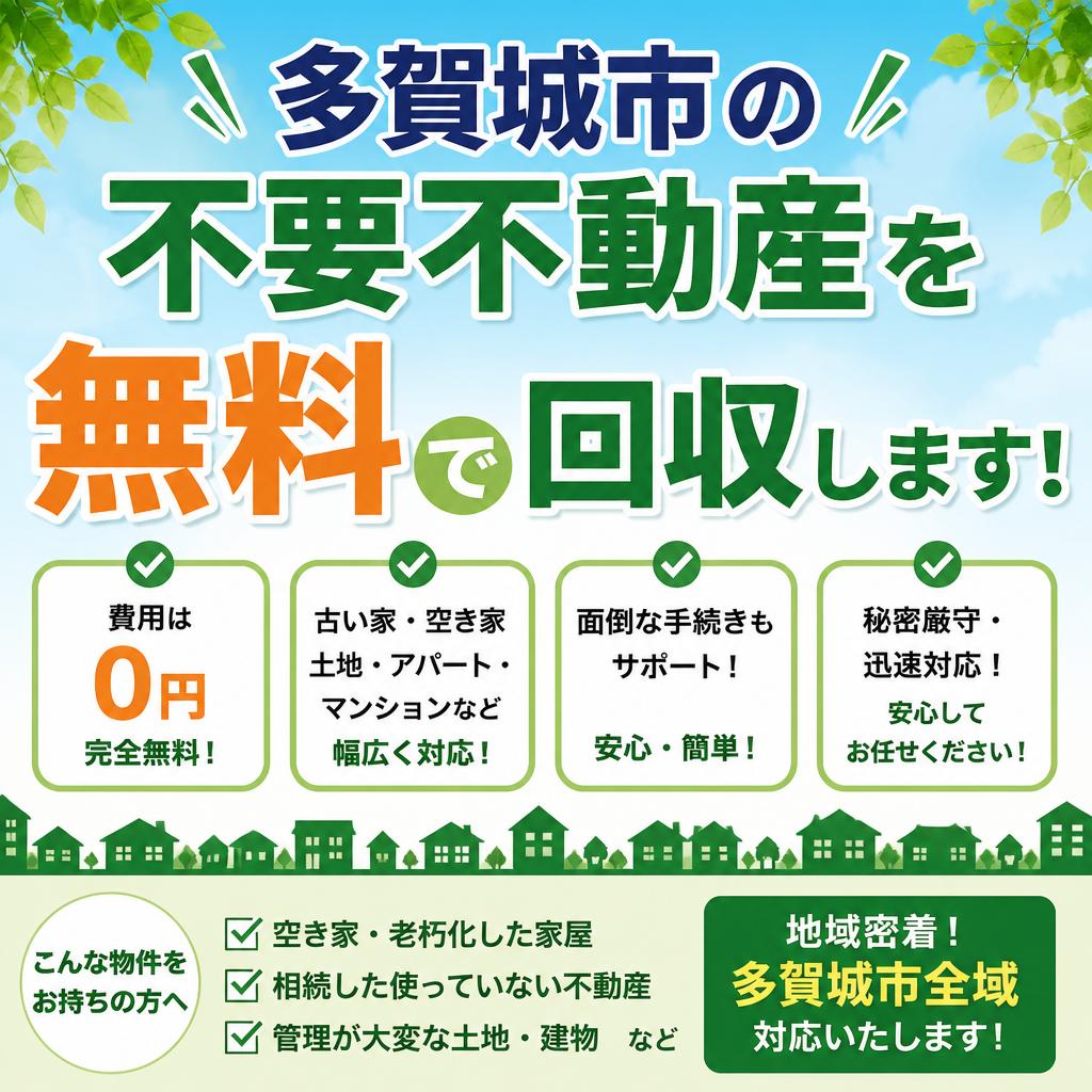 多賀城市の不要不動産を無料で回収します！