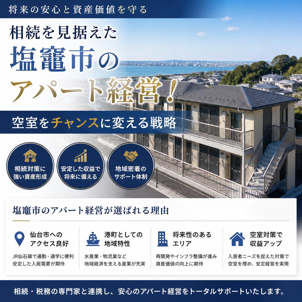 相続を見据えた塩竈市のアパート経営！空室をチャンスに変える戦略