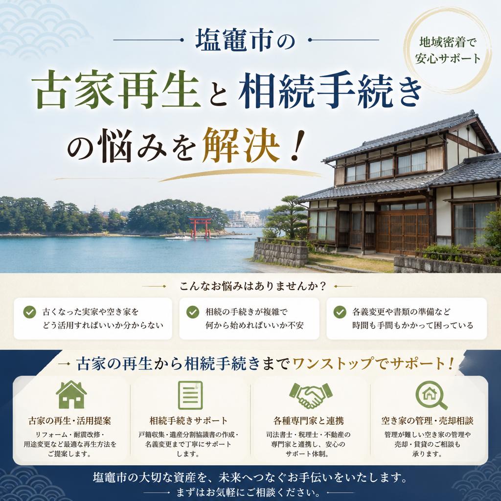 塩竈市の古家再生と相続手続きの悩みを解決！