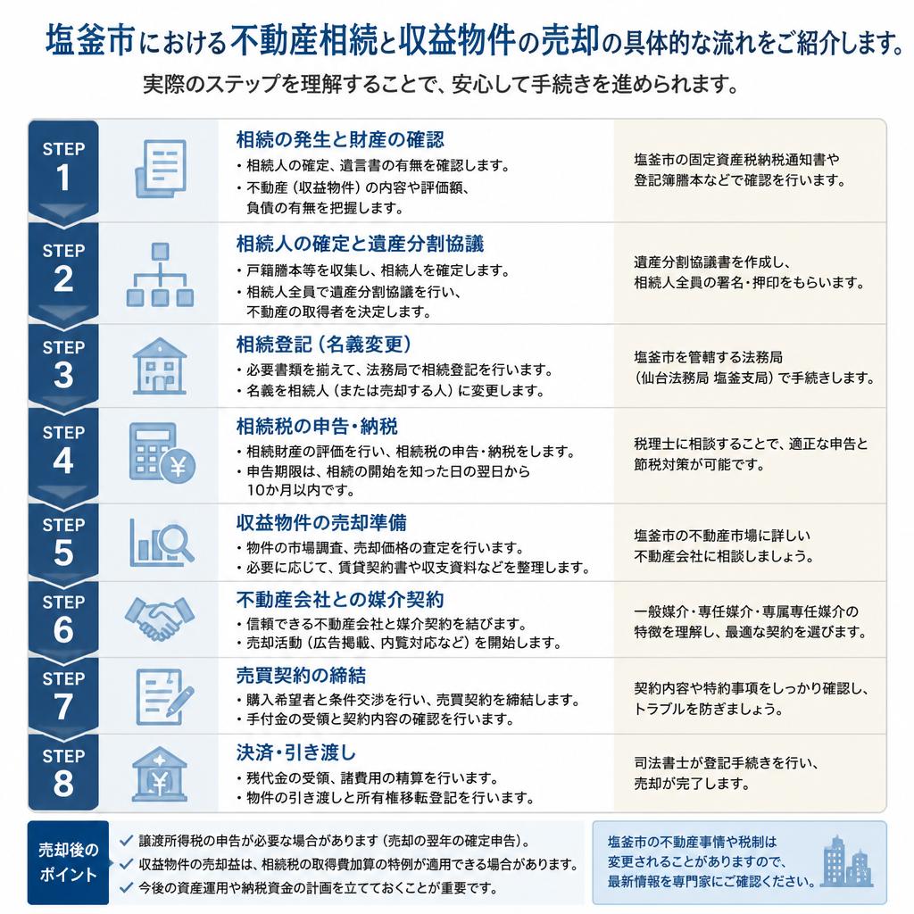 塩釜市での相続・売却の流れ