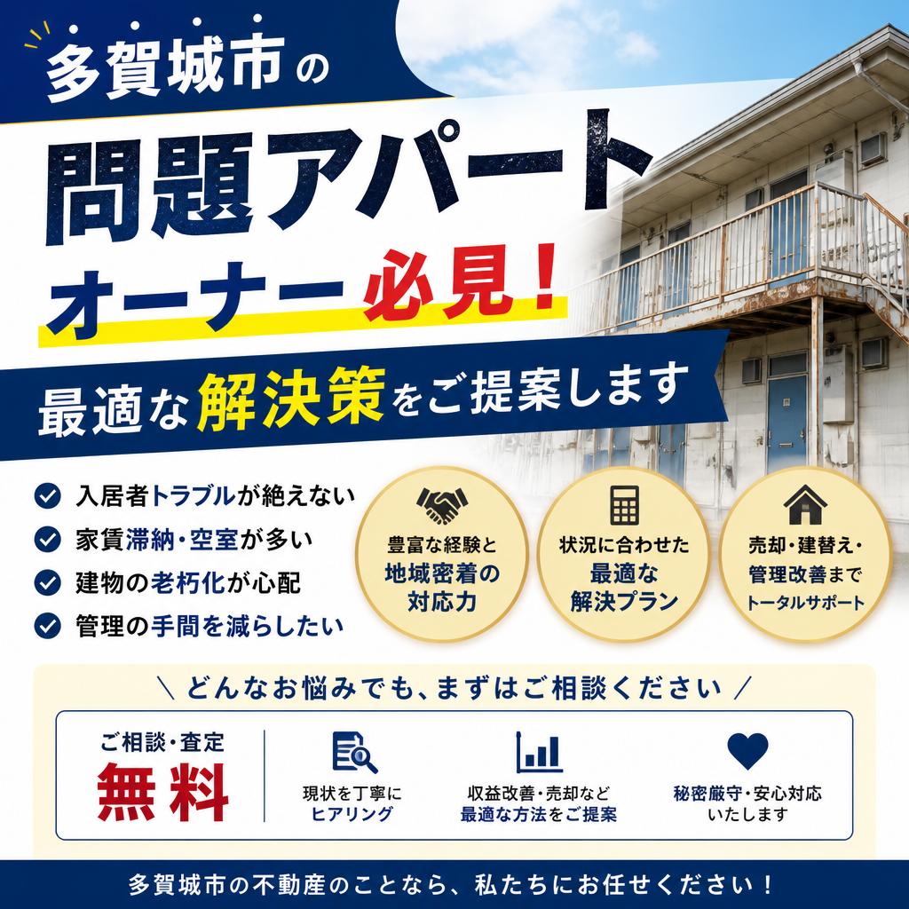 多賀城市の問題アパートオーナー必見！最適な解決策をご提案します