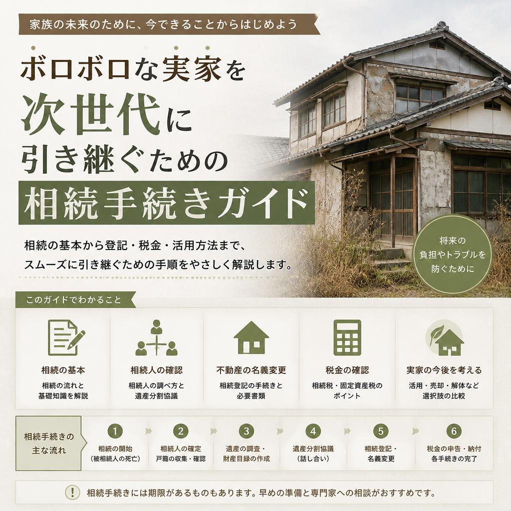 ボロボロな実家を次世代に引き継ぐための相続手続きガイド