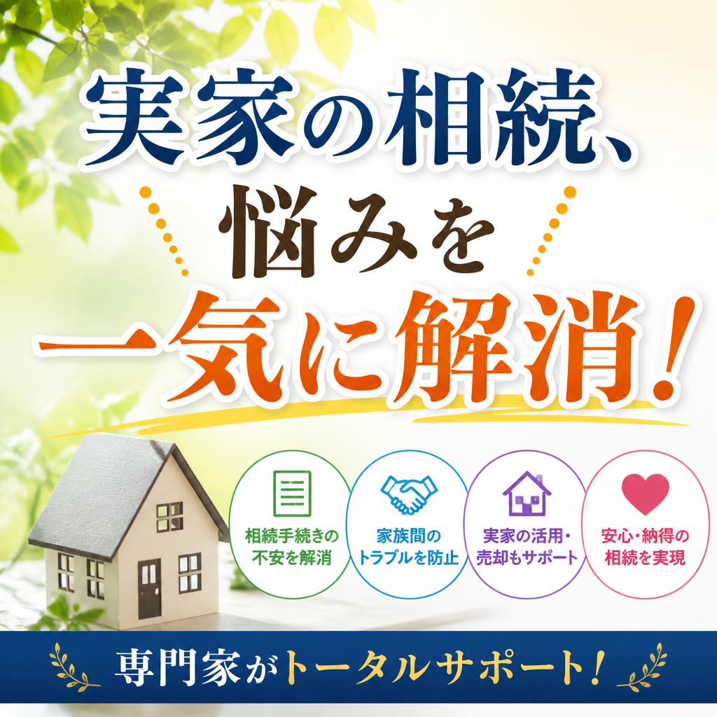 実家の相続、悩みを一気に解消！