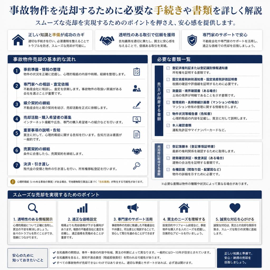 事故物件売却に必要な手続きの流れ
