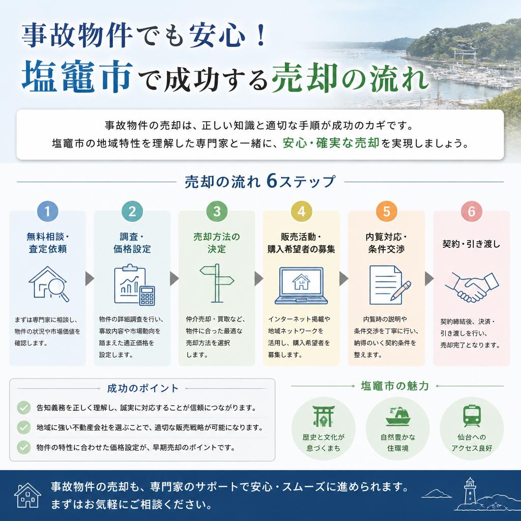 事故物件でも安心！塩竈市で成功する売却の流れ