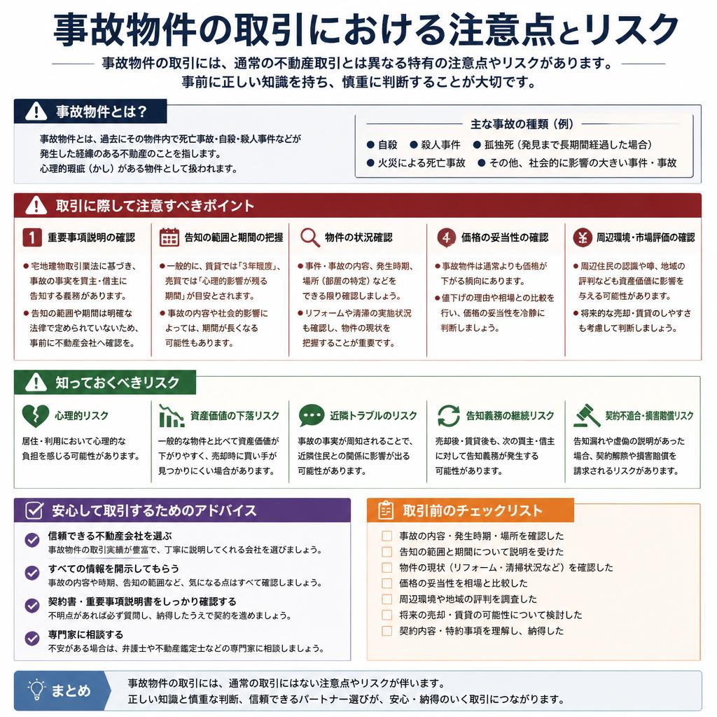3. 事故物件の売却・購入における注意点