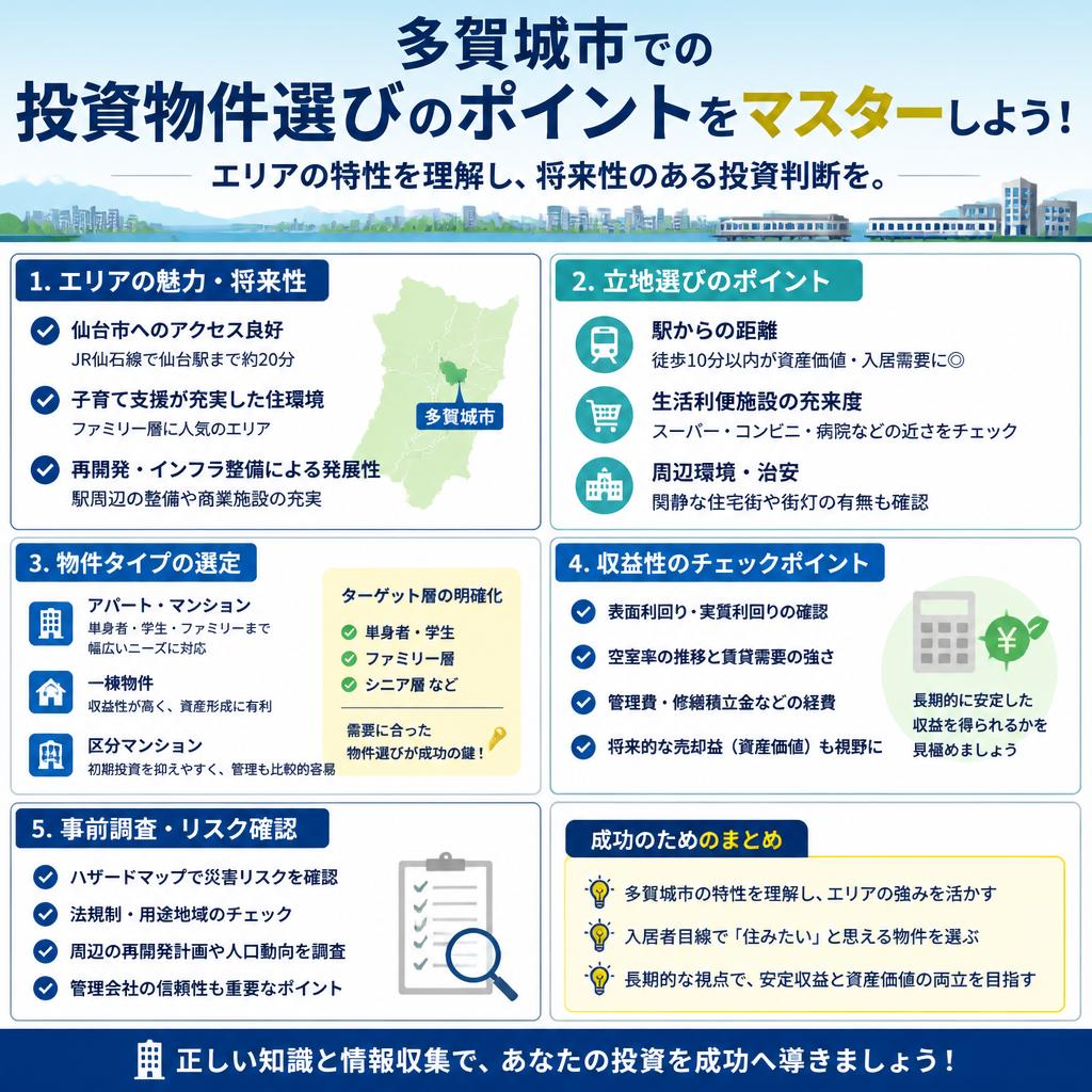 多賀城市での投資物件選びのポイントをマスターしよう！