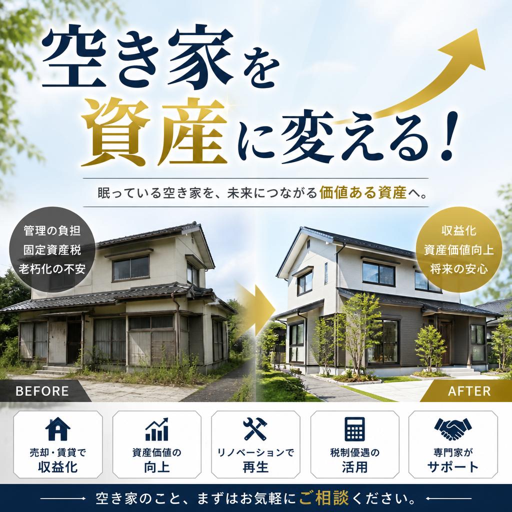 空き家を資産に変える！