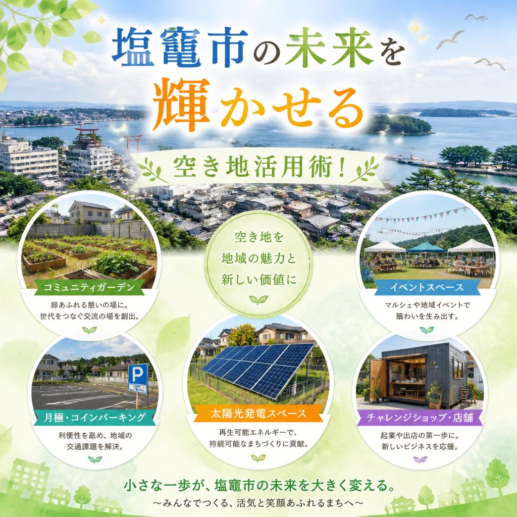 塩竃市の未来を輝かせる空き地活用術！