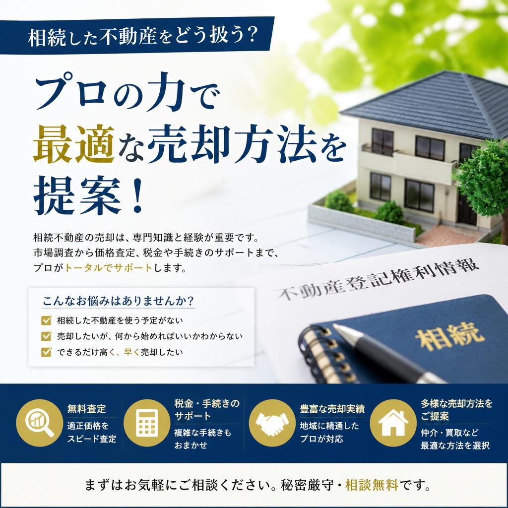相続した不動産をどう扱う？プロの力で最適な売却方法を提案！
