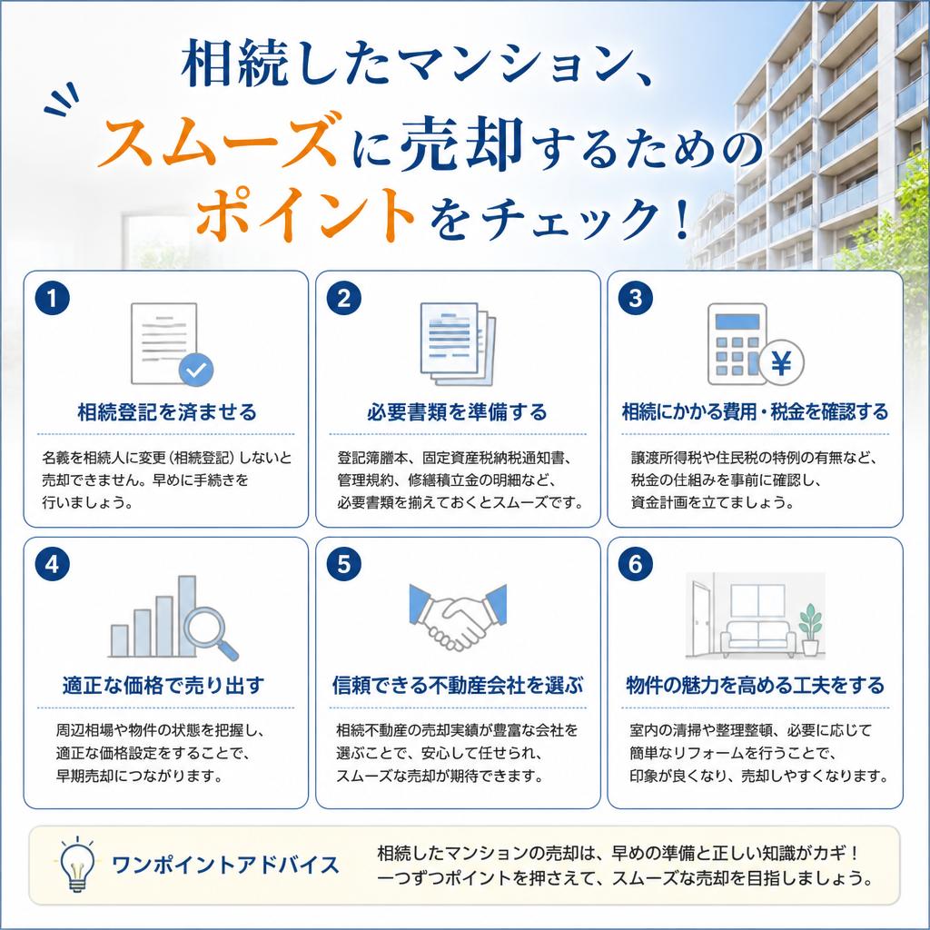 相続したマンション、スムーズに売却するためのポイントをチェック！