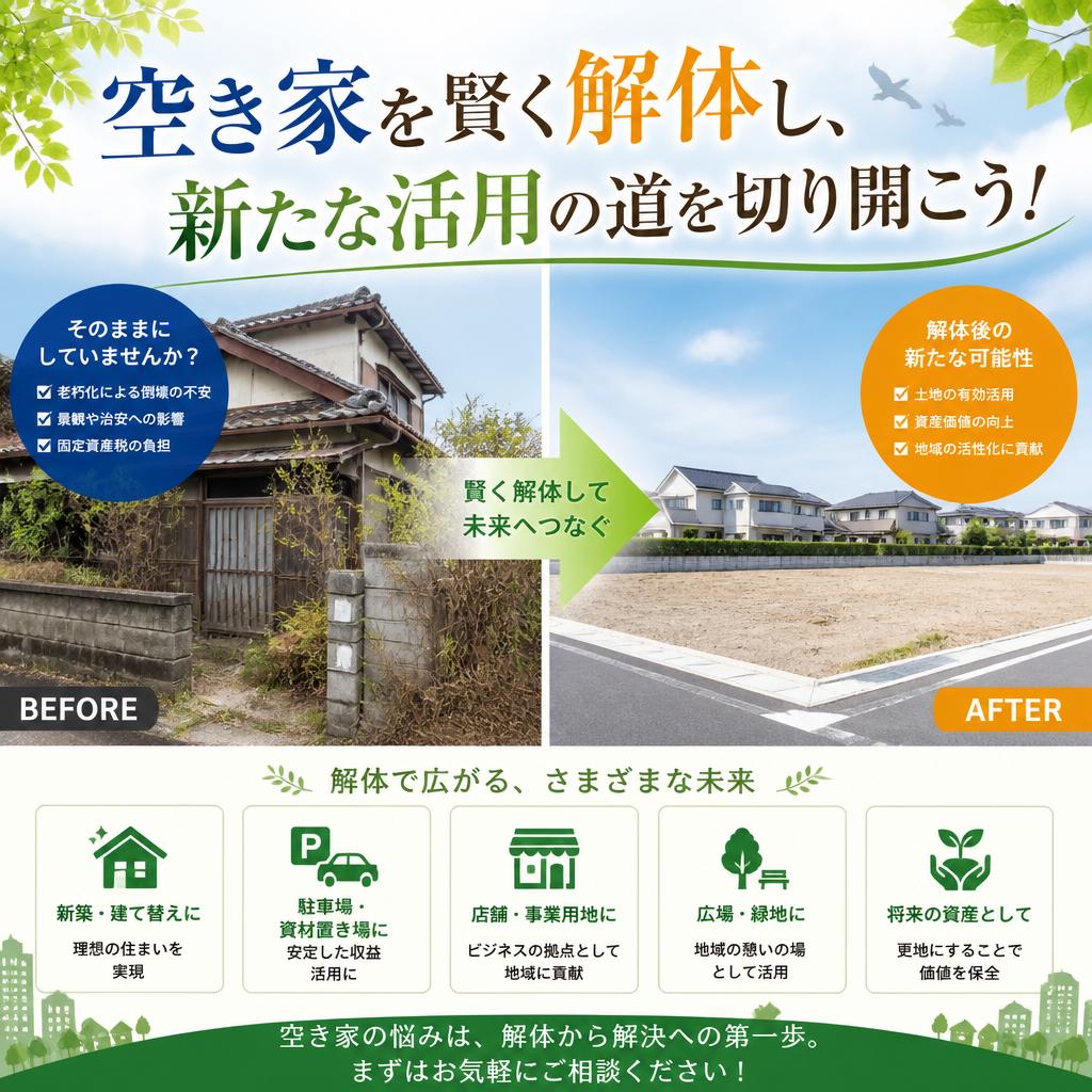 空き家を賢く解体し、新たな活用の道を切り開こう！