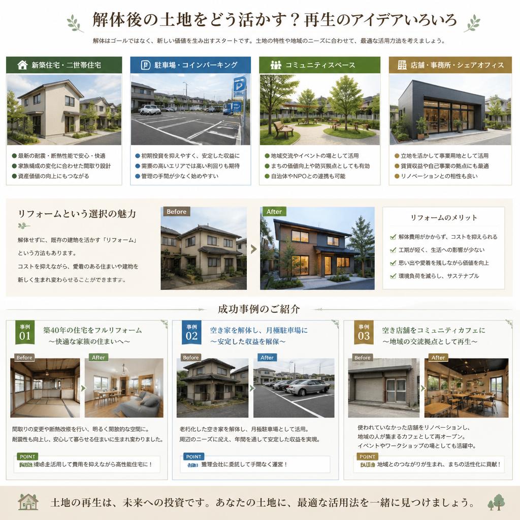 3. 解体後の活用方法とリフォームの魅力