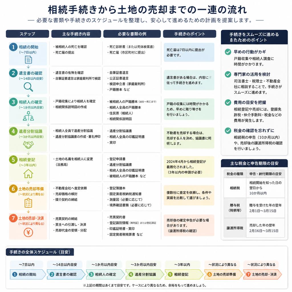 相続手続きと土地売却の流れ