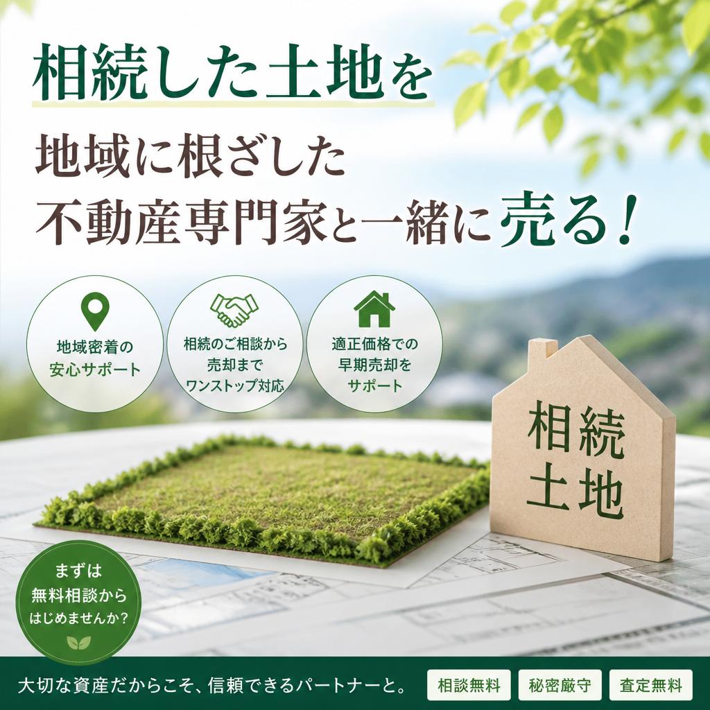 相続した土地を地域に根ざした不動産専門家と一緒に売る！