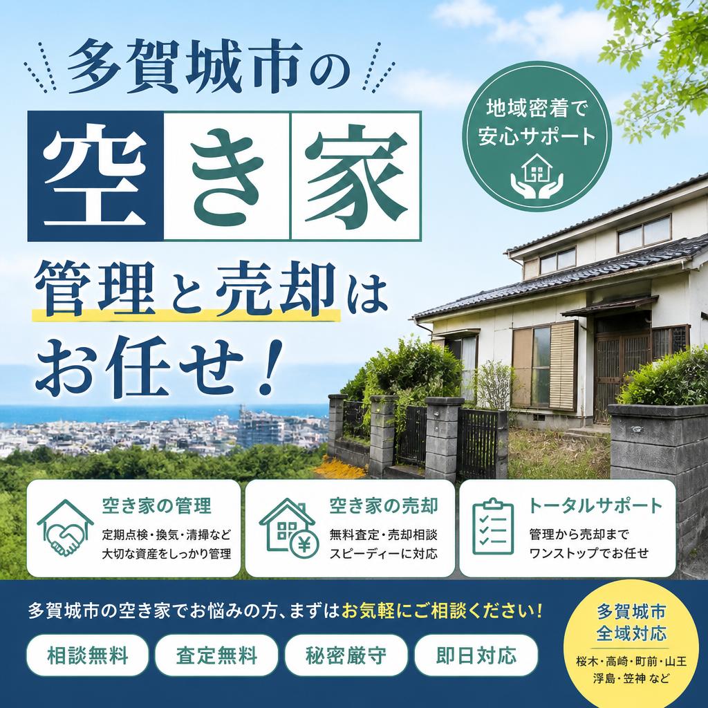 多賀城市の空き家、管理と売却はお任せ！