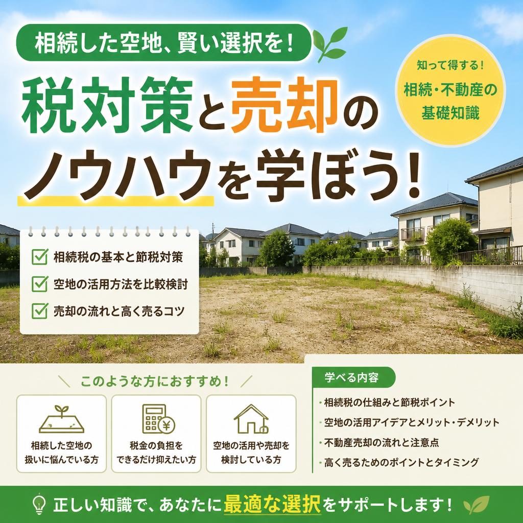 相続した空地、賢い選択を！税対策と売却のノウハウを学ぼう！