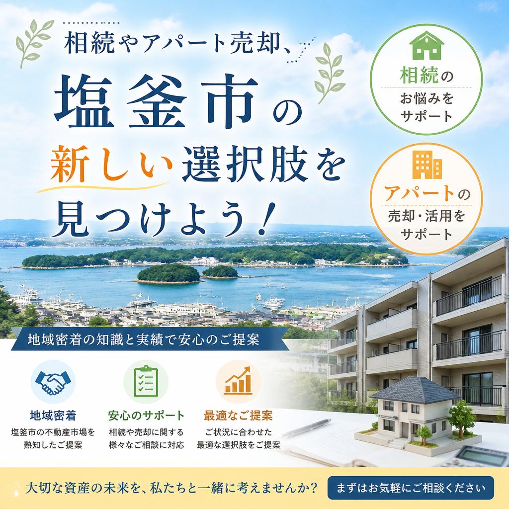 相続やアパート売却、塩釜市の新しい選択肢を見つけよう！