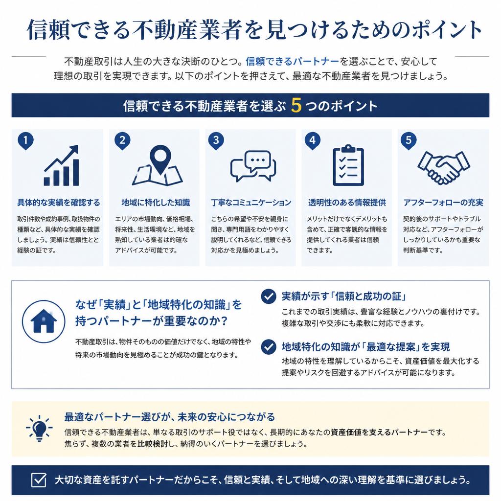 4. 地域密着型の不動産業者の選び方