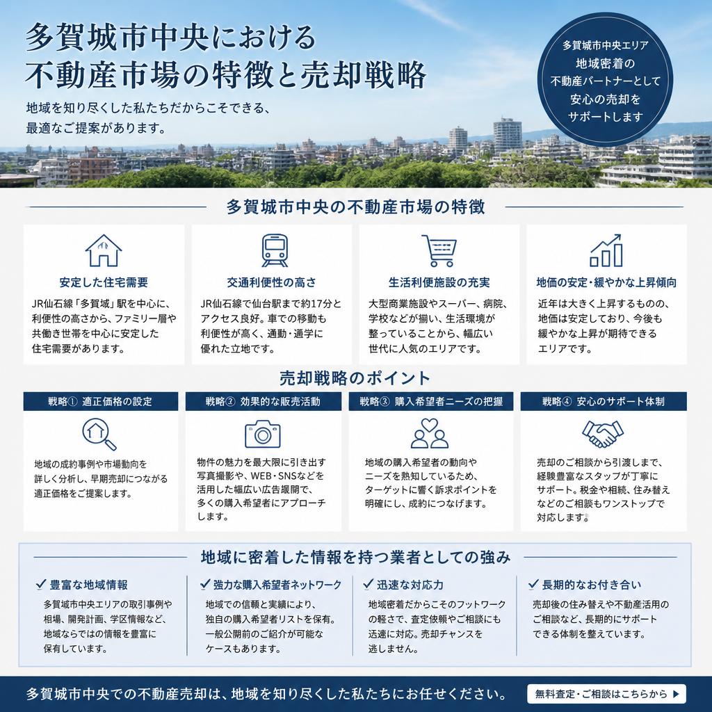 多賀城市中央に特化した売却戦略