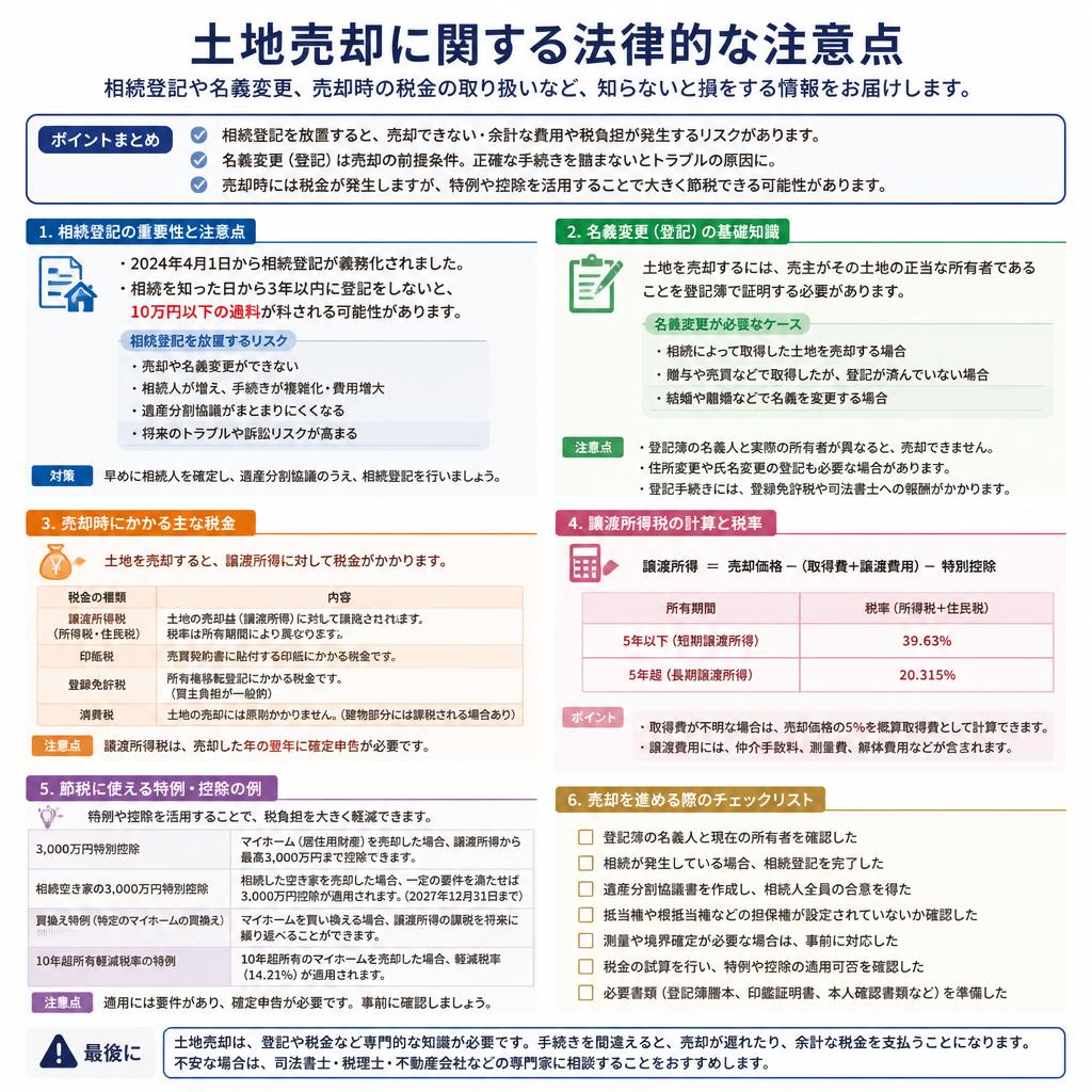 相続した土地の売却前に知っておくべき法律
