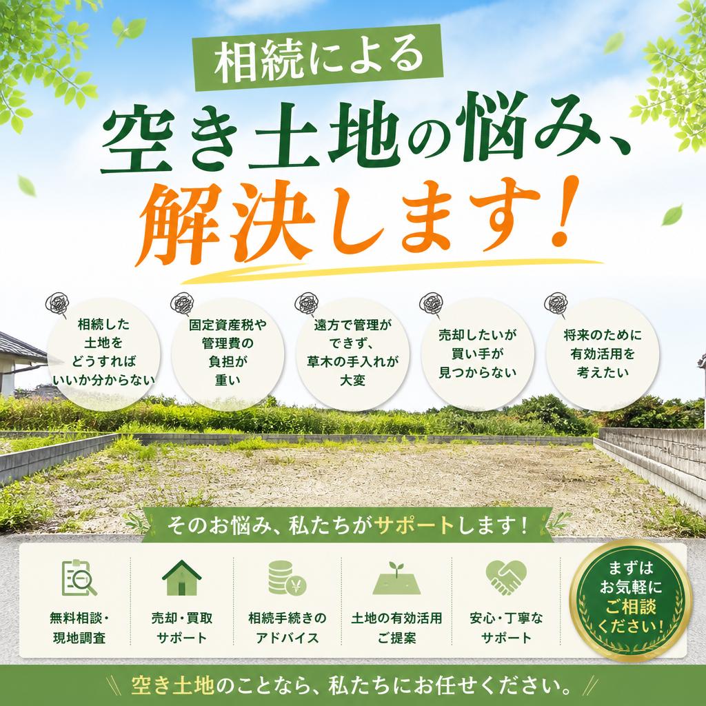 相続による空き土地の悩み、解決します！