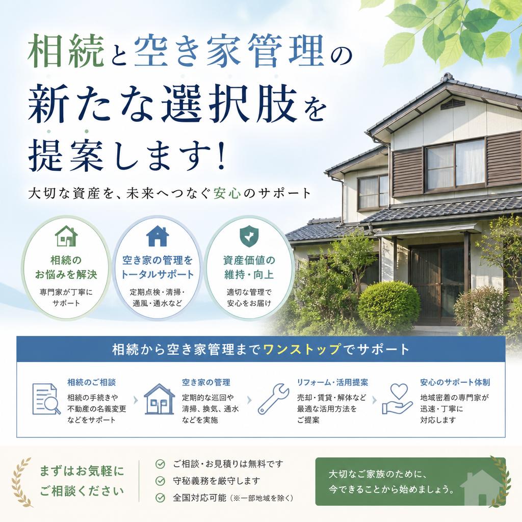 相続と空き家管理の新たな選択肢を提案します！