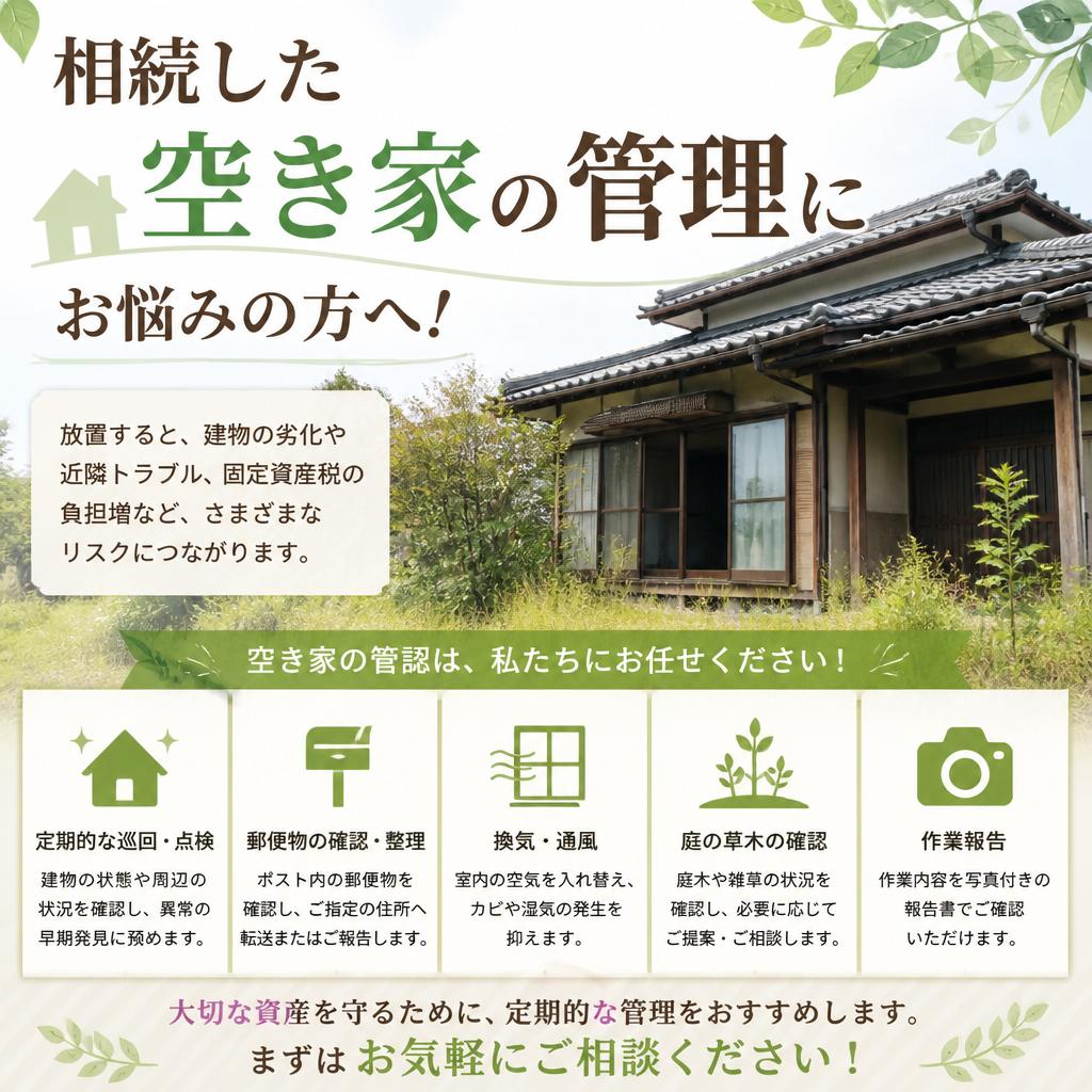 相続した空き家の管理にお悩みの方へ！